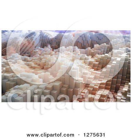 Clipart of a Background of 3d Skyscrapers or Blocks - Royalty Free Illustration by Mopic