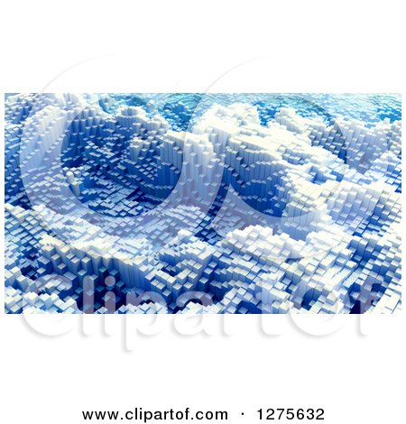 Clipart of a Background of 3d Blue Skyscrapers or Blocks - Royalty Free Illustration by Mopic