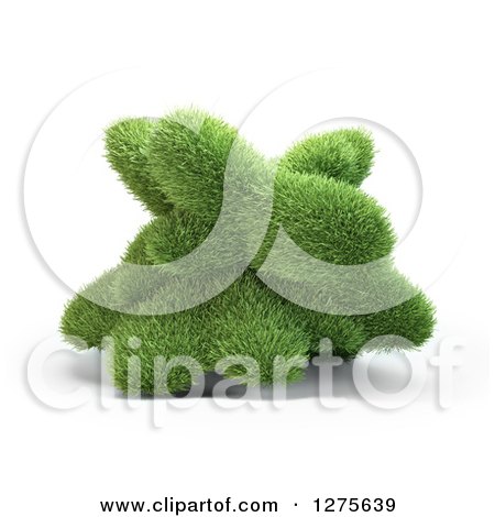 Clipart of a 3d Abstract Grass Shape on White - Royalty Free Illustration by Mopic