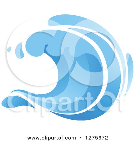 Clipart of a Blue Splashing Ocean Surf Wave 17 - Royalty Free Vector Illustration by Vector Tradition SM