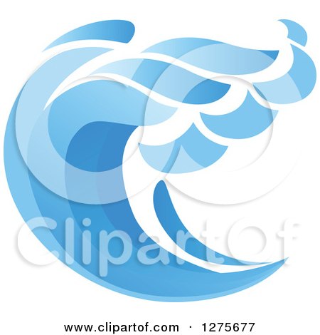 Clipart of a Blue Splashing Ocean Surf Wave 11 - Royalty Free Vector Illustration by Vector Tradition SM