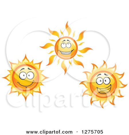 Clipart of Happy Suns - Royalty Free Vector Illustration by Vector Tradition SM