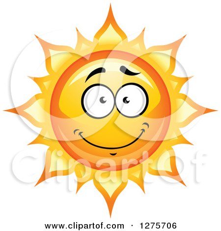 Clipart of a Happy Sun Smiling - Royalty Free Vector Illustration by Vector Tradition SM