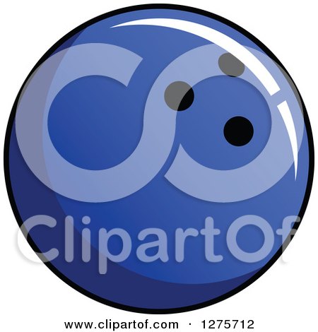 Clipart of a Blue Bowling Ball - Royalty Free Vector Illustration by Vector Tradition SM