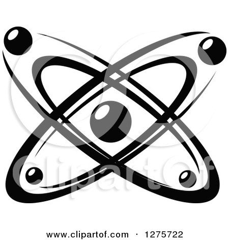 Clipart of a Black and White Atom 27 - Royalty Free Vector Illustration by Vector Tradition SM