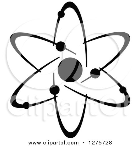Clipart of a Black and White Atom 31 - Royalty Free Vector Illustration by Vector Tradition SM