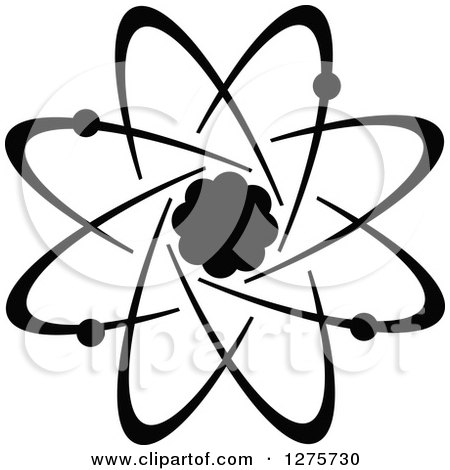 Clipart of a Black and White Atom 33 - Royalty Free Vector Illustration by Vector Tradition SM