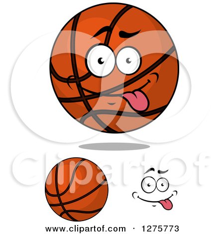 Clipart of a Goofy Basketball and Face - Royalty Free Vector Illustration by Vector Tradition SM
