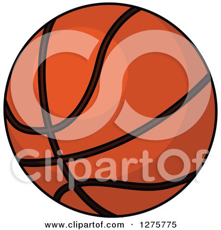 Clipart of a Black and Orange Basketball - Royalty Free Vector Illustration by Vector Tradition SM