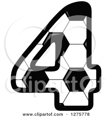 Clipart of a Soccer Ball Number Four - Royalty Free Vector Illustration by Vector Tradition SM