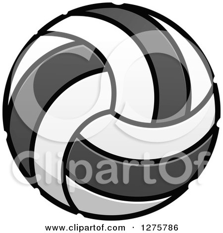 Clipart of a Gray and White Volleyball - Royalty Free Vector Illustration by Vector Tradition SM