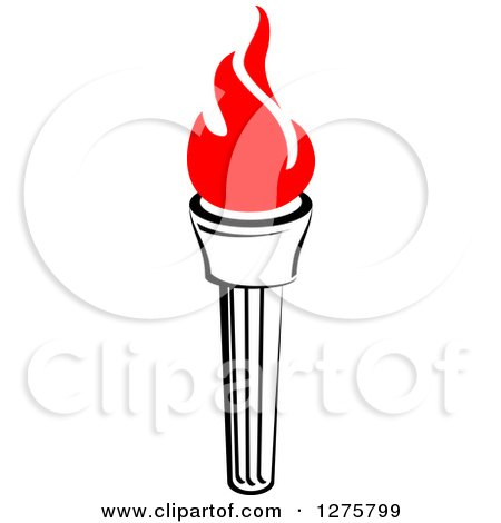 Clipart of a Black Torch with Red Flames 18 - Royalty Free Vector Illustration by Vector Tradition SM