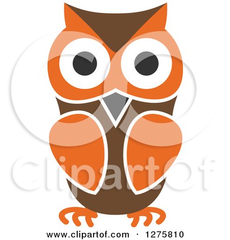Clipart of a Brown and Orange Owl - Royalty Free Vector Illustration by Vector Tradition SM