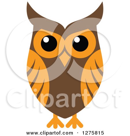 Clipart of a Brown and Orange Owl 2 - Royalty Free Vector Illustration by Vector Tradition SM