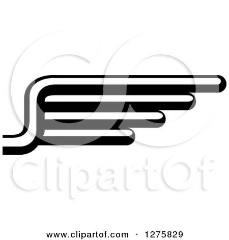 Clipart of a Black and White Wing 3 - Royalty Free Vector Illustration by Vector Tradition SM