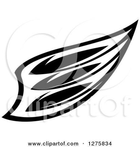 Clipart of a Black and White Feathered Wing 18 - Royalty Free Vector Illustration by Vector Tradition SM
