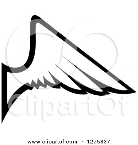 Clipart of a Black and White Feathered Wing 21 - Royalty Free Vector Illustration by Vector Tradition SM