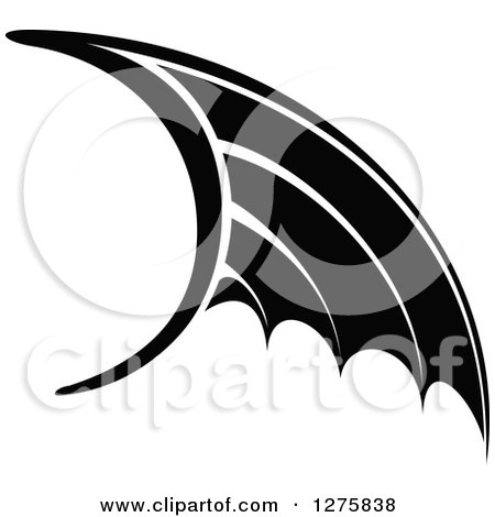 Clipart of a Black and White Bat Wing - Royalty Free Vector Illustration by Vector Tradition SM