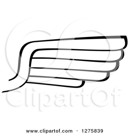 Clipart of a Black and White Wing - Royalty Free Vector Illustration by Vector Tradition SM
