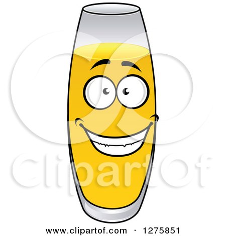 Clipart of a Happy Glass of Pineapple Juice - Royalty Free Vector Illustration by Vector Tradition SM