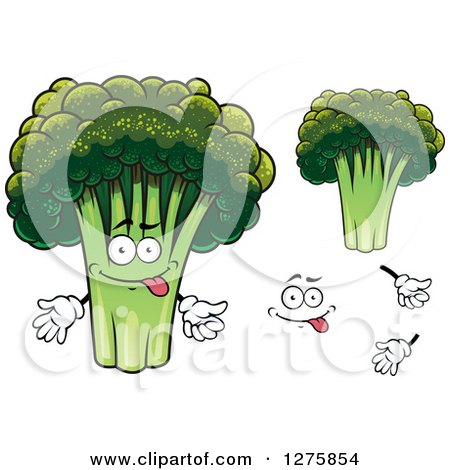 Clipart of Broccoli and Body Parts - Royalty Free Vector Illustration by Vector Tradition SM