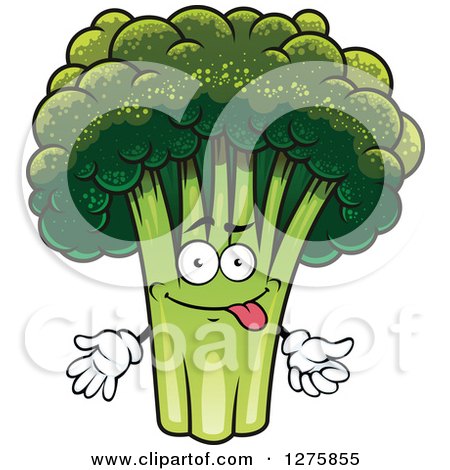 Clipart of a Goofy Broccoli Character - Royalty Free Vector Illustration by Vector Tradition SM