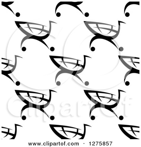 Clipart of a Seamless Pattern Background of Black and White Shopping Carts - Royalty Free Vector Illustration by Vector Tradition SM