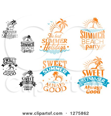Clipart of a Summer Time Designs 3 - Royalty Free Vector Illustration by Vector Tradition SM