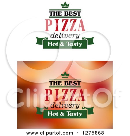 Clipart of the Best Pizza Delivery Hot and Tasty Designs - Royalty Free Vector Illustration by Vector Tradition SM