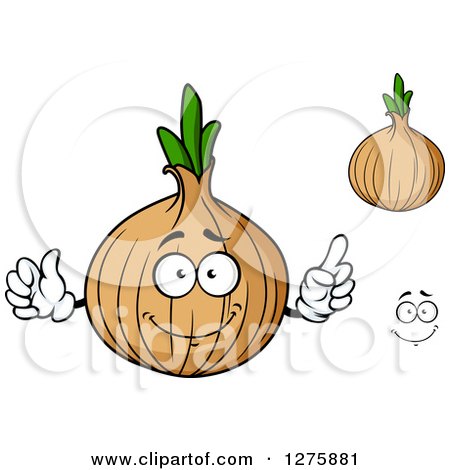 Clipart of Yellow Onions and a Face - Royalty Free Vector Illustration by Vector Tradition SM