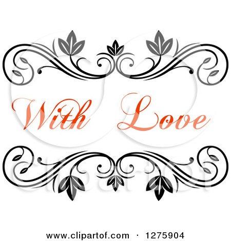 Clipart of a Red with Love Text and Black Borders 3 - Royalty Free Vector Illustration by Vector Tradition SM
