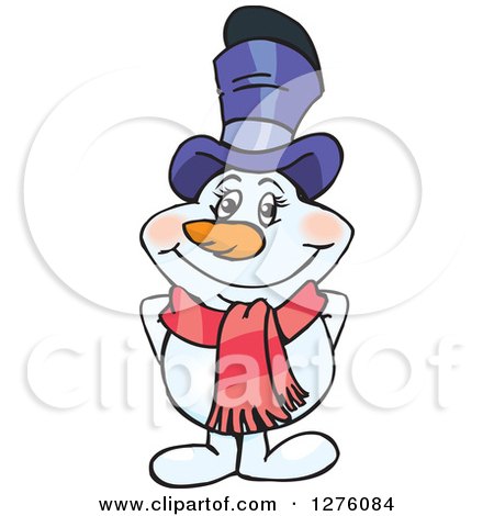 Clipart of a Happy Mrs Snowman - Royalty Free Vector Illustration by Dennis Holmes Designs
