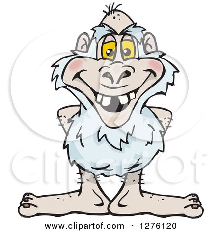 Clipart of a Happy Yeti - Royalty Free Vector Illustration by Dennis Holmes Designs