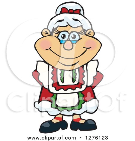 Clipart of a Happy Mrs Claus - Royalty Free Vector Illustration by Dennis Holmes Designs