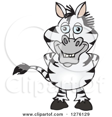 Clipart of a Happy Zebra Standing - Royalty Free Vector Illustration by Dennis Holmes Designs