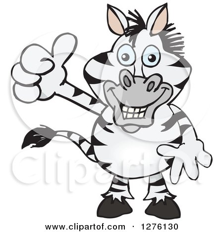 Clipart of a Happy Zebra Holding a Thumb up - Royalty Free Vector Illustration by Dennis Holmes Designs