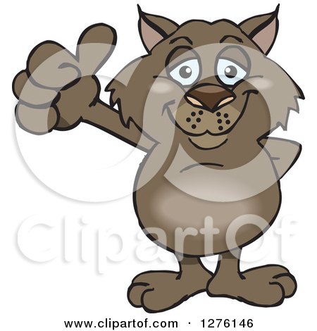 Clipart of a Happy Wombat Holding a Thumb up - Royalty Free Vector Illustration by Dennis Holmes Designs