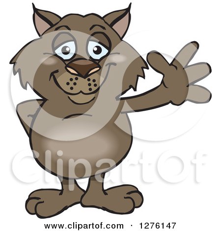 Clipart of a Happy Wombat Waving - Royalty Free Vector Illustration by Dennis Holmes Designs