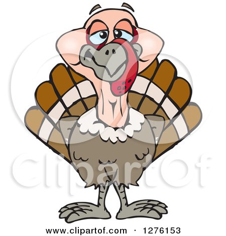 Clipart of a Happy Turkey Bird - Royalty Free Vector Illustration by Dennis Holmes Designs