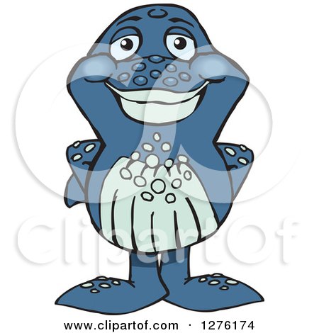 Clipart of a Happy Whale Standing - Royalty Free Vector Illustration by Dennis Holmes Designs