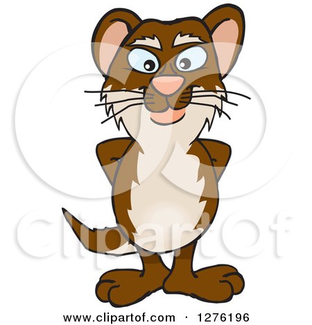 Clipart of a Happy Weasel Standing - Royalty Free Vector Illustration by Dennis Holmes Designs