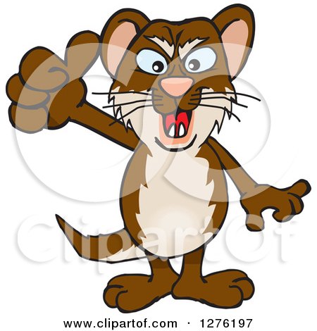 Clipart of a Happy Weasel Holding a Thumb up - Royalty Free Vector Illustration by Dennis Holmes Designs