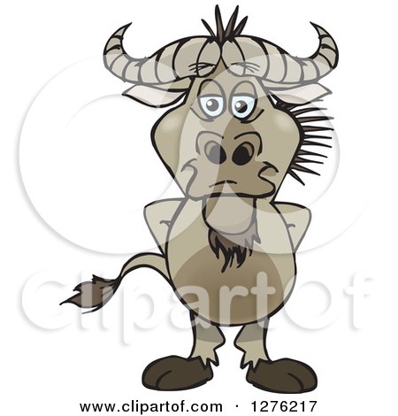 Clipart of a Wildebeest Standing - Royalty Free Vector Illustration by Dennis Holmes Designs