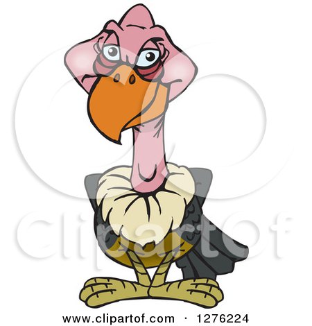 Clipart of a Vulture Grinning - Royalty Free Vector Illustration by Dennis Holmes Designs