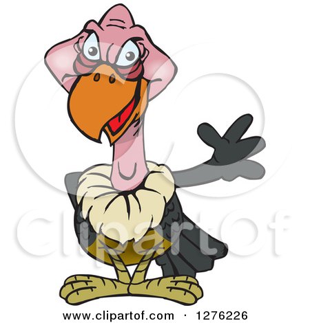 Clipart of a Vulture Waving - Royalty Free Vector Illustration by Dennis Holmes Designs
