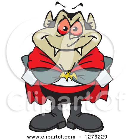 Clipart of a Happy Vampire - Royalty Free Vector Illustration by Dennis Holmes Designs