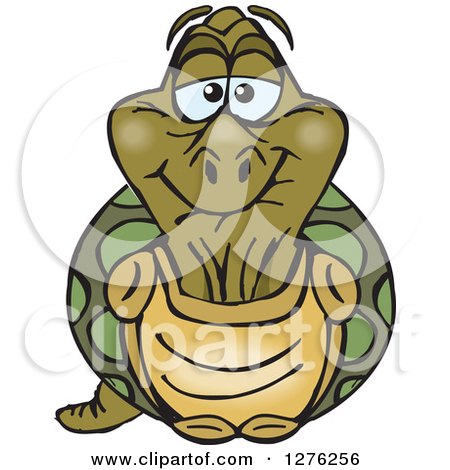 Clipart of a Happy Old Tortoise - Royalty Free Vector Illustration by Dennis Holmes Designs