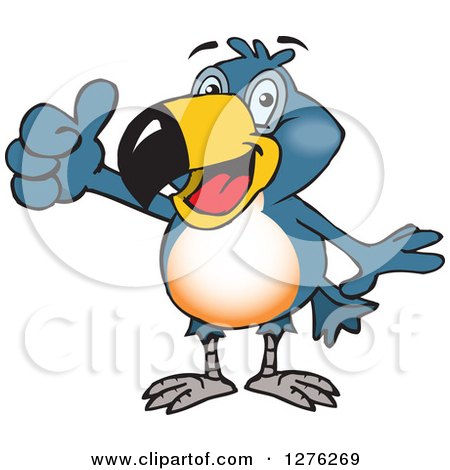 Clipart of a Happy Toucan Bird Holding a Thumb up - Royalty Free Vector Illustration by Dennis Holmes Designs