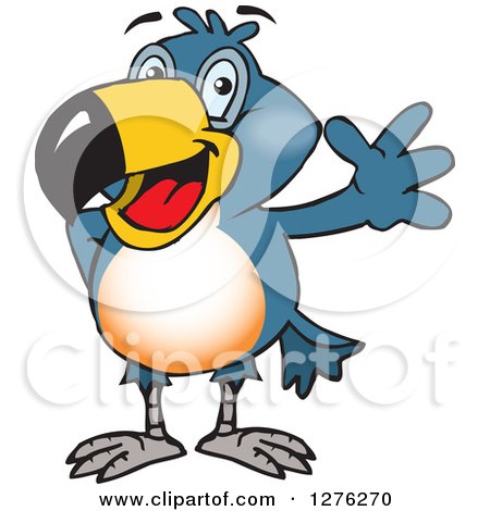 Clipart of a Happy Toucan Bird Waving - Royalty Free Vector Illustration by Dennis Holmes Designs
