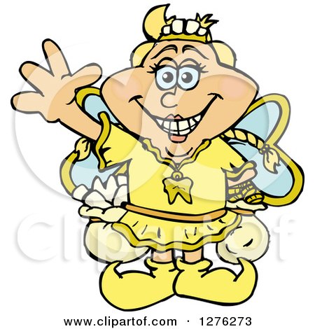 Clipart of a Happy Tooth Fairy Waving - Royalty Free Vector Illustration by Dennis Holmes Designs